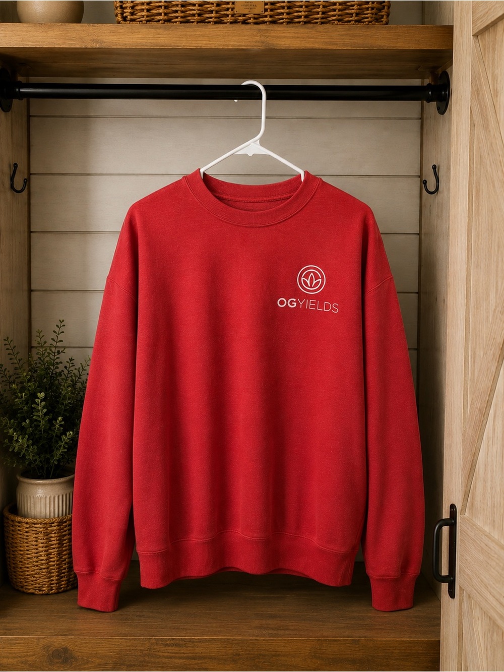 Men's Red Crewneck Sweatshirt
